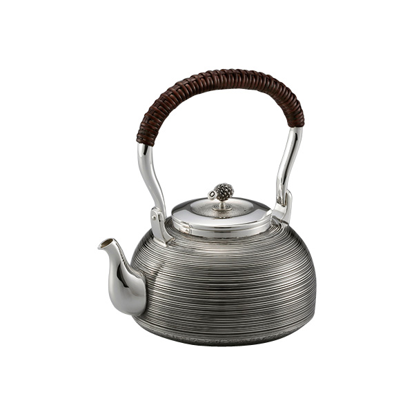 纯银圆晕纹烧水壶
