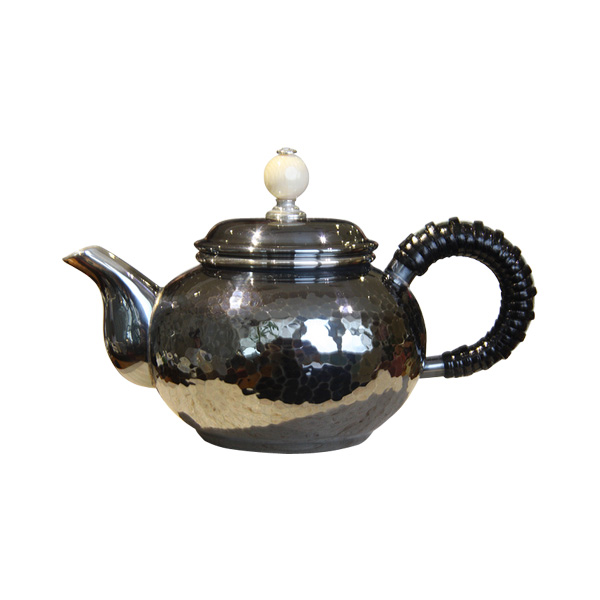 纯银熏银龟甲纹乌龙茶壶